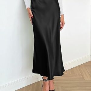 elegant satin maxi skirt